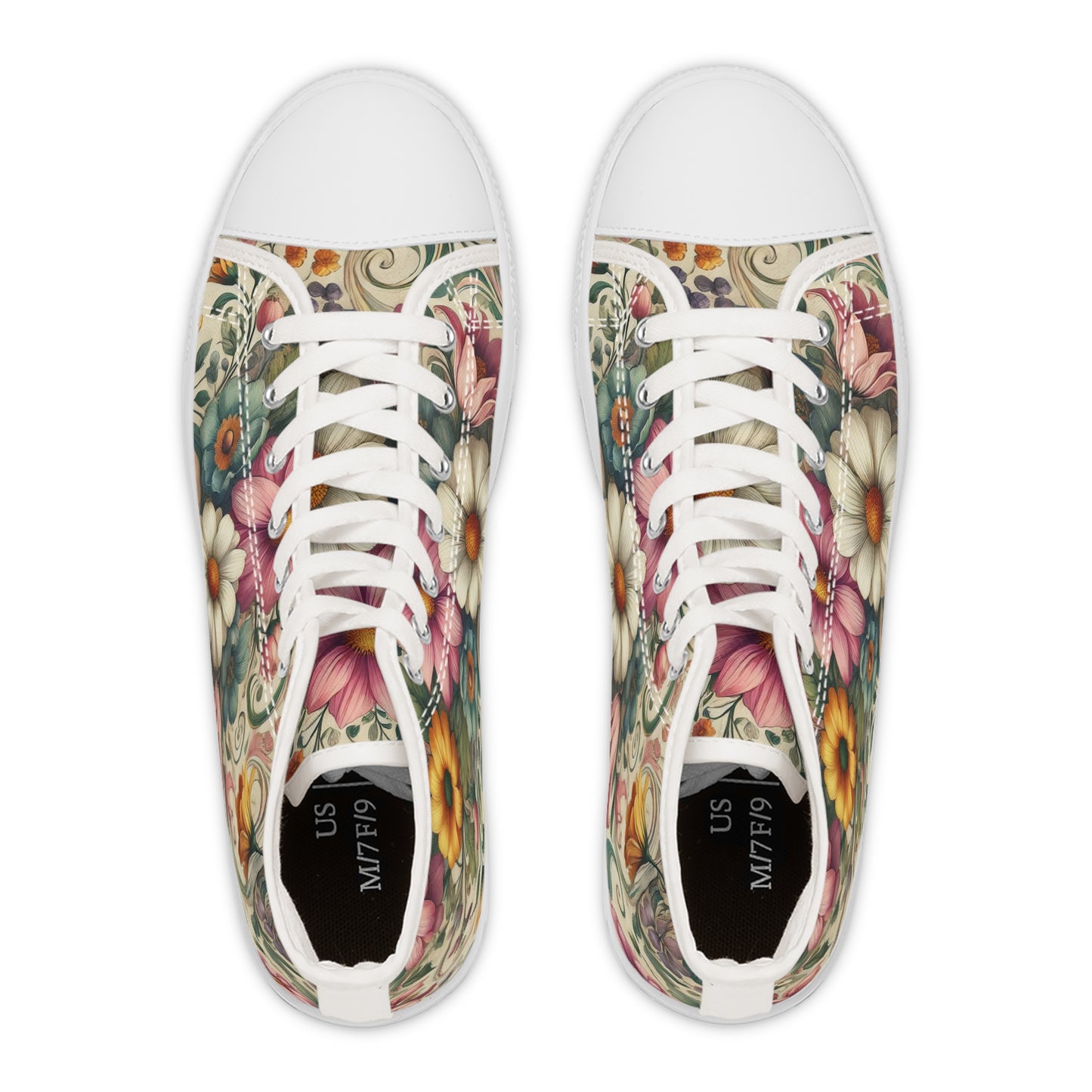 Women's Floral Vintage High-Top Sneakers