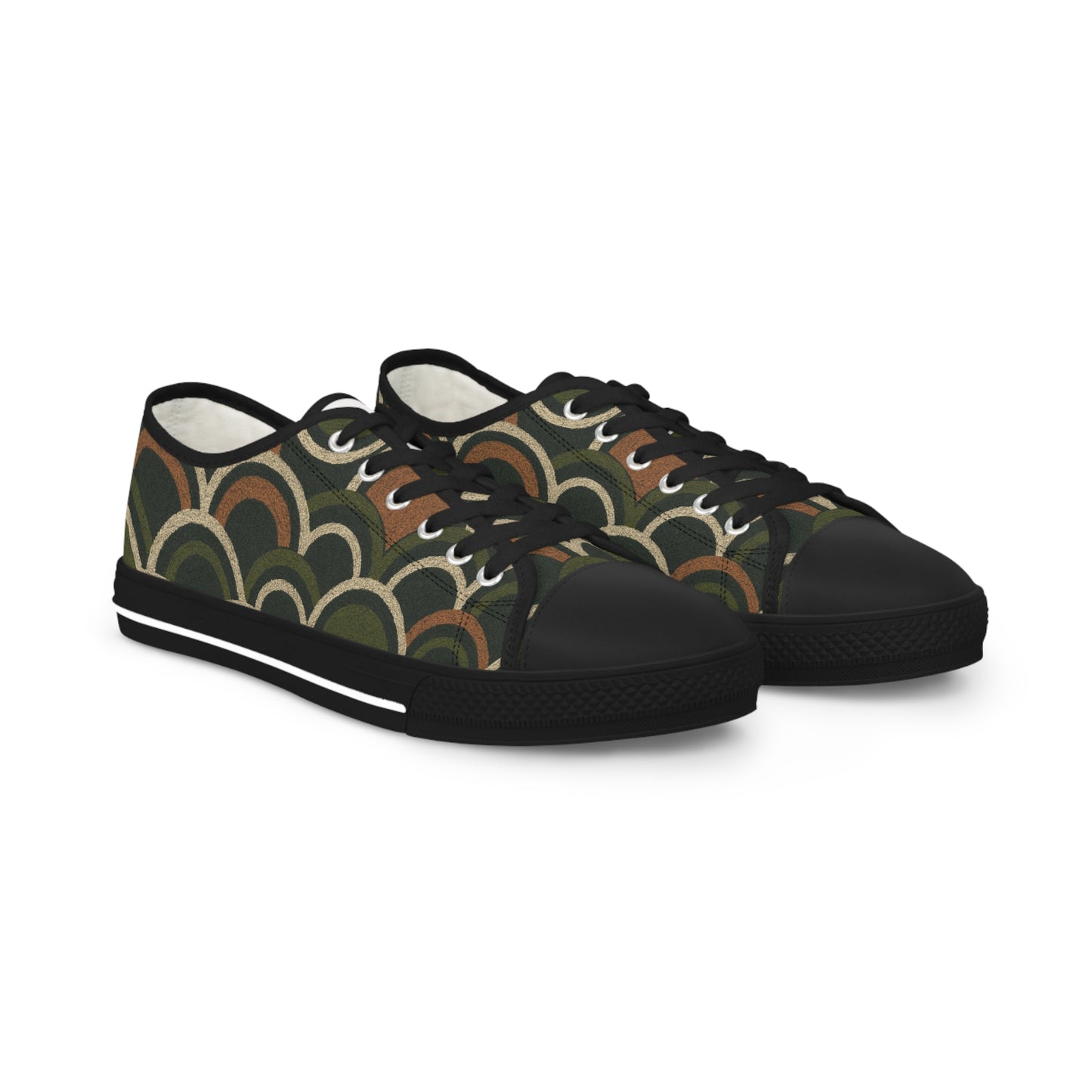 Men's Boho Deco Olive Scallop Low Top Sneakers