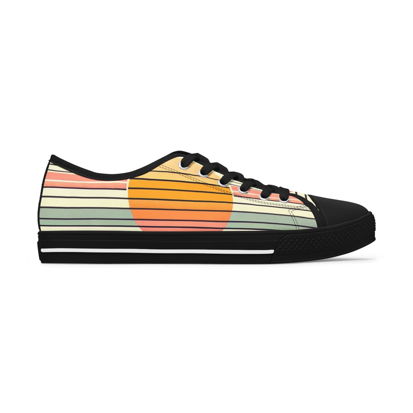 Women's Retro Sunset Striped  Low Top Sneakers