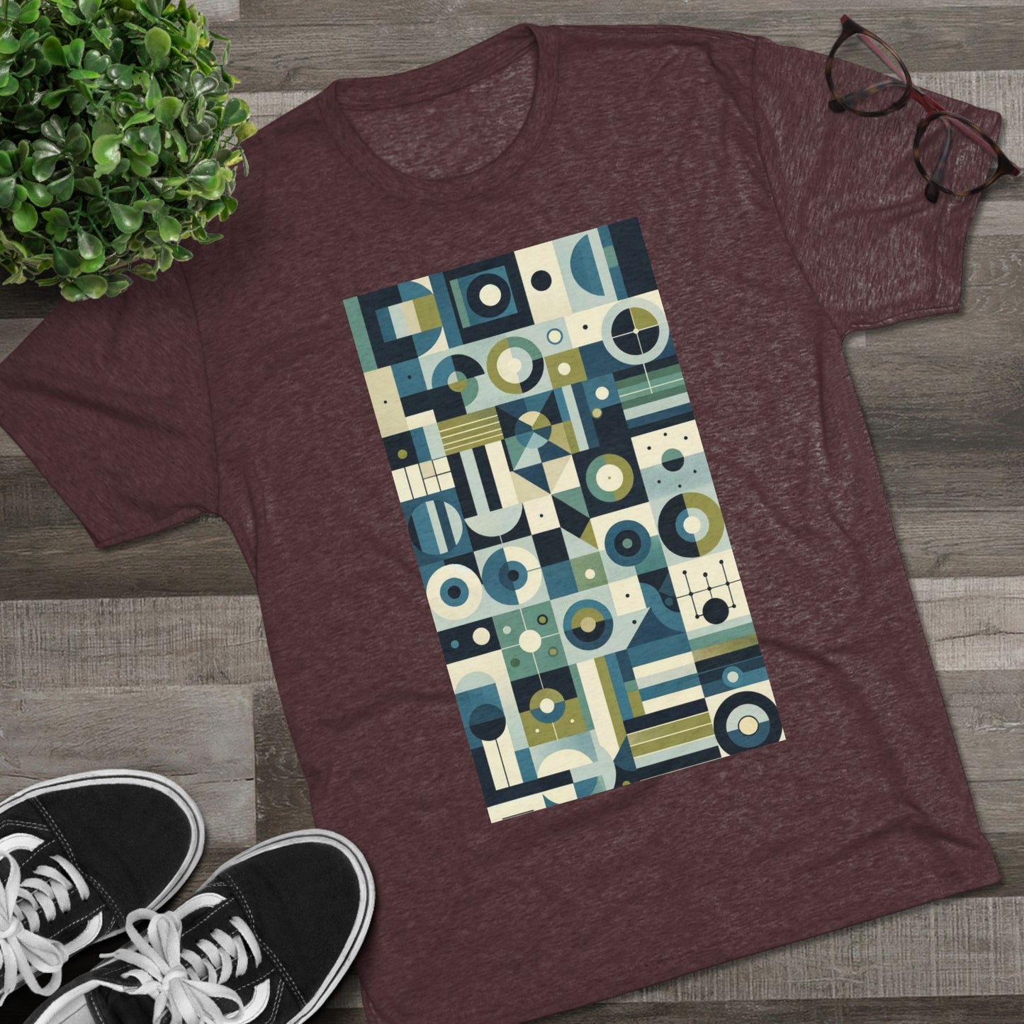 Adult Geometric Blue Print T-Shirt