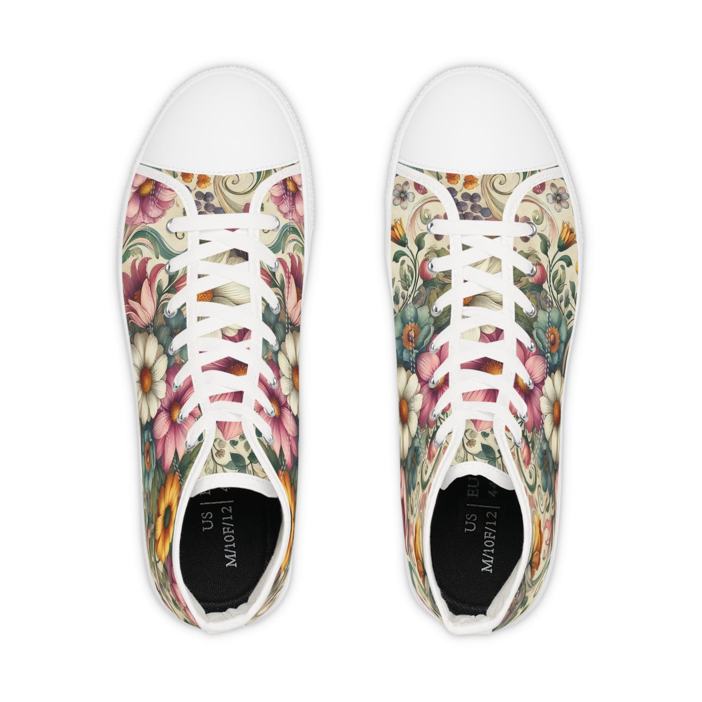 Men's Floral Vintage High Top Sneakers