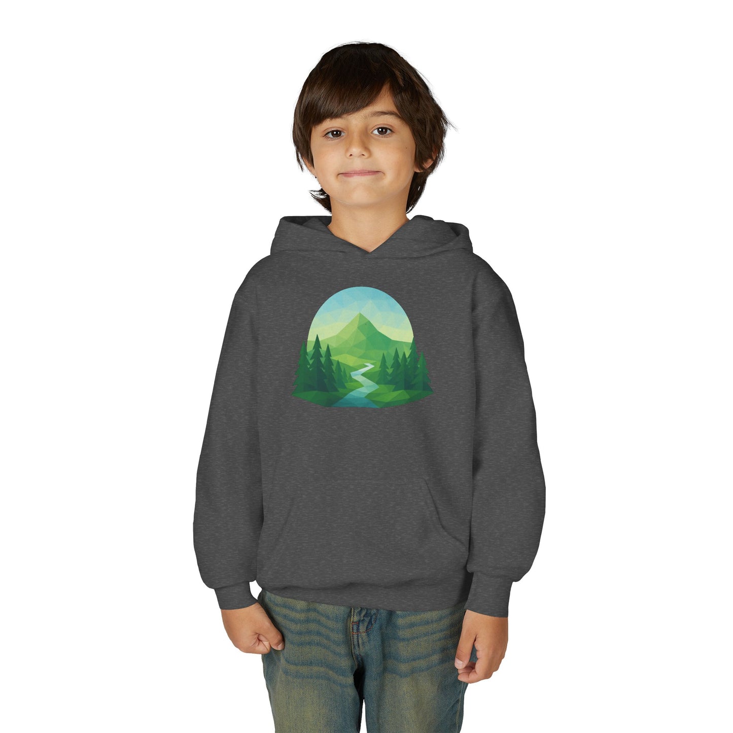 Kids Mountain Path Geometric Hoodie