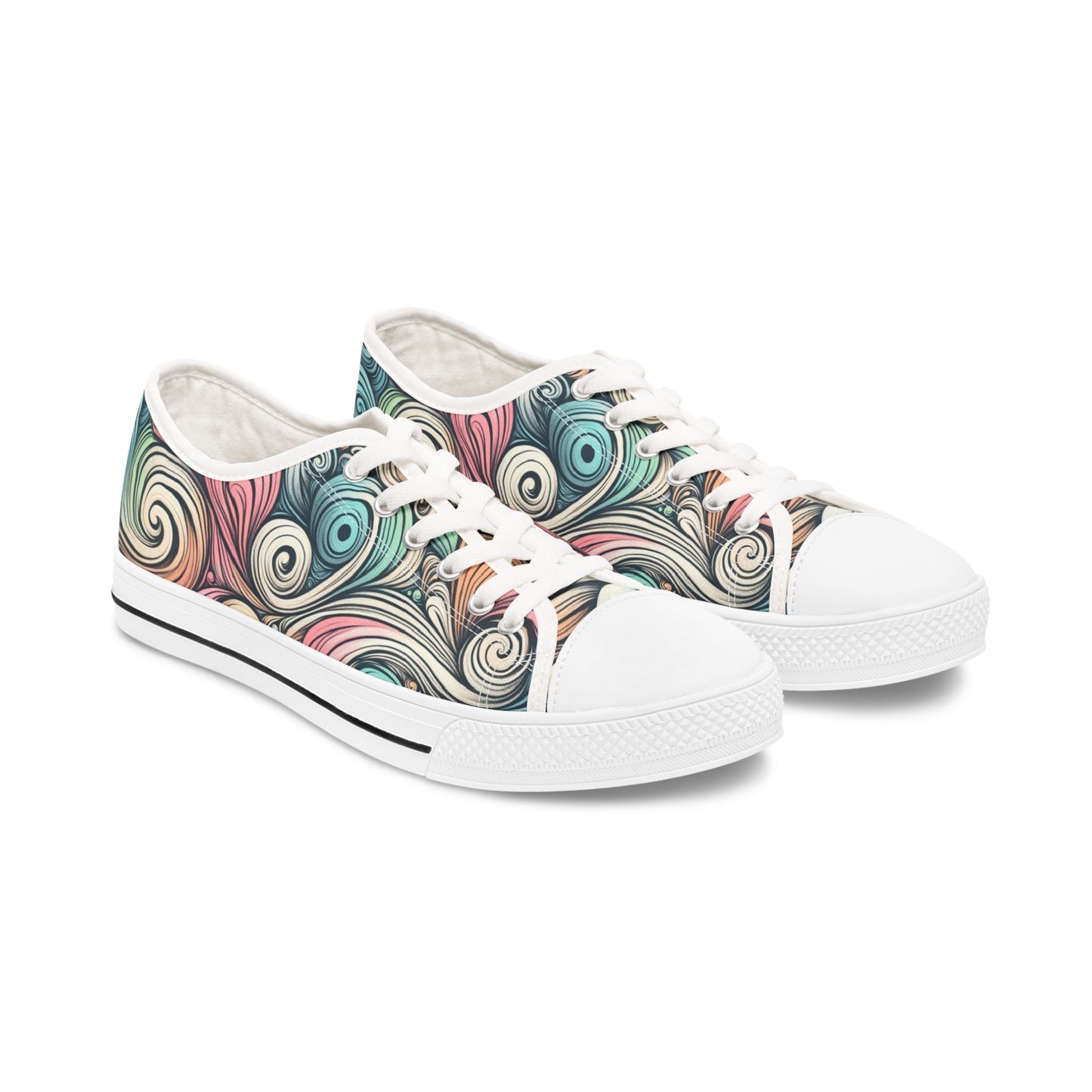 Women's Pastel Swirl Low-Top Sneakers