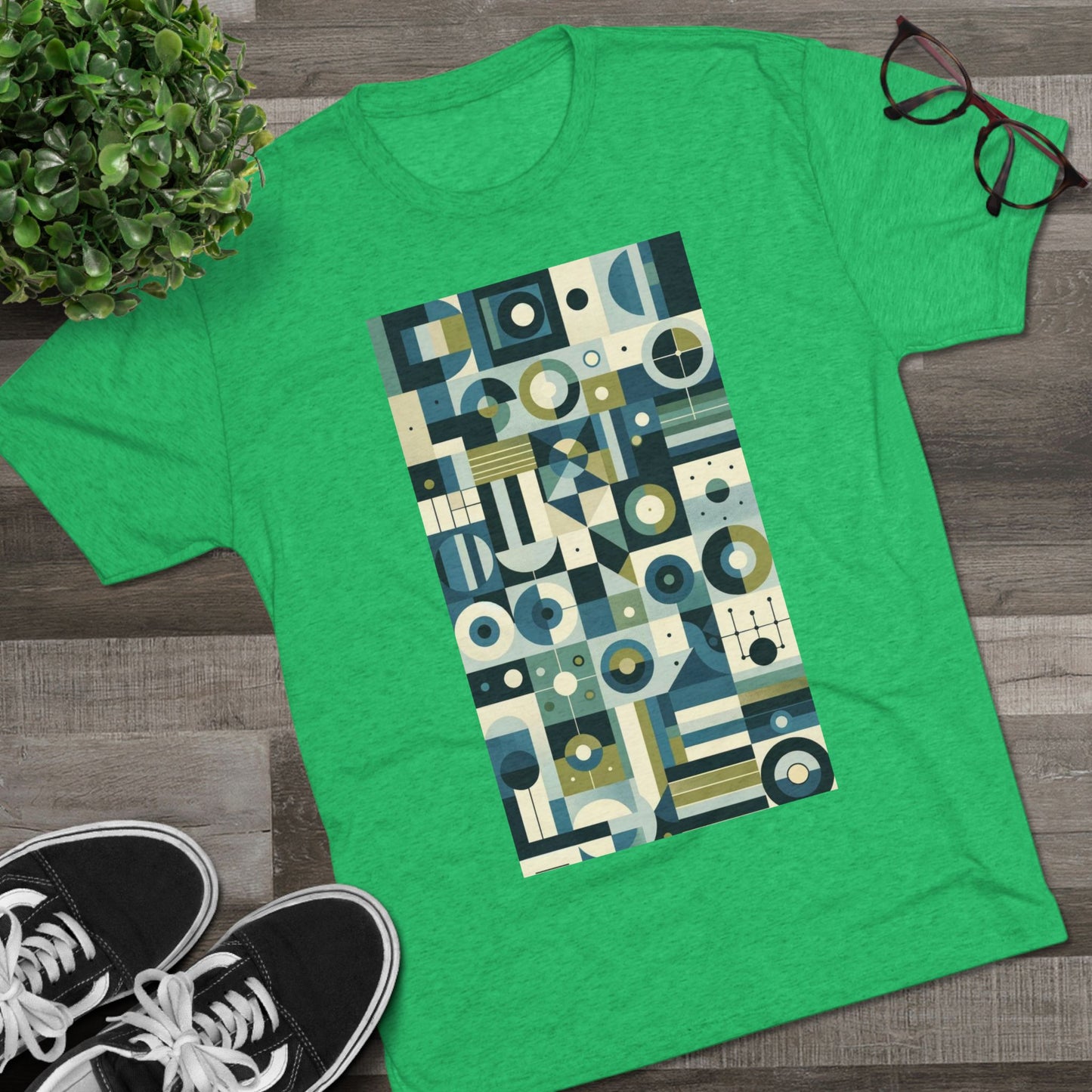 Adult Geometric Blue Print T-Shirt