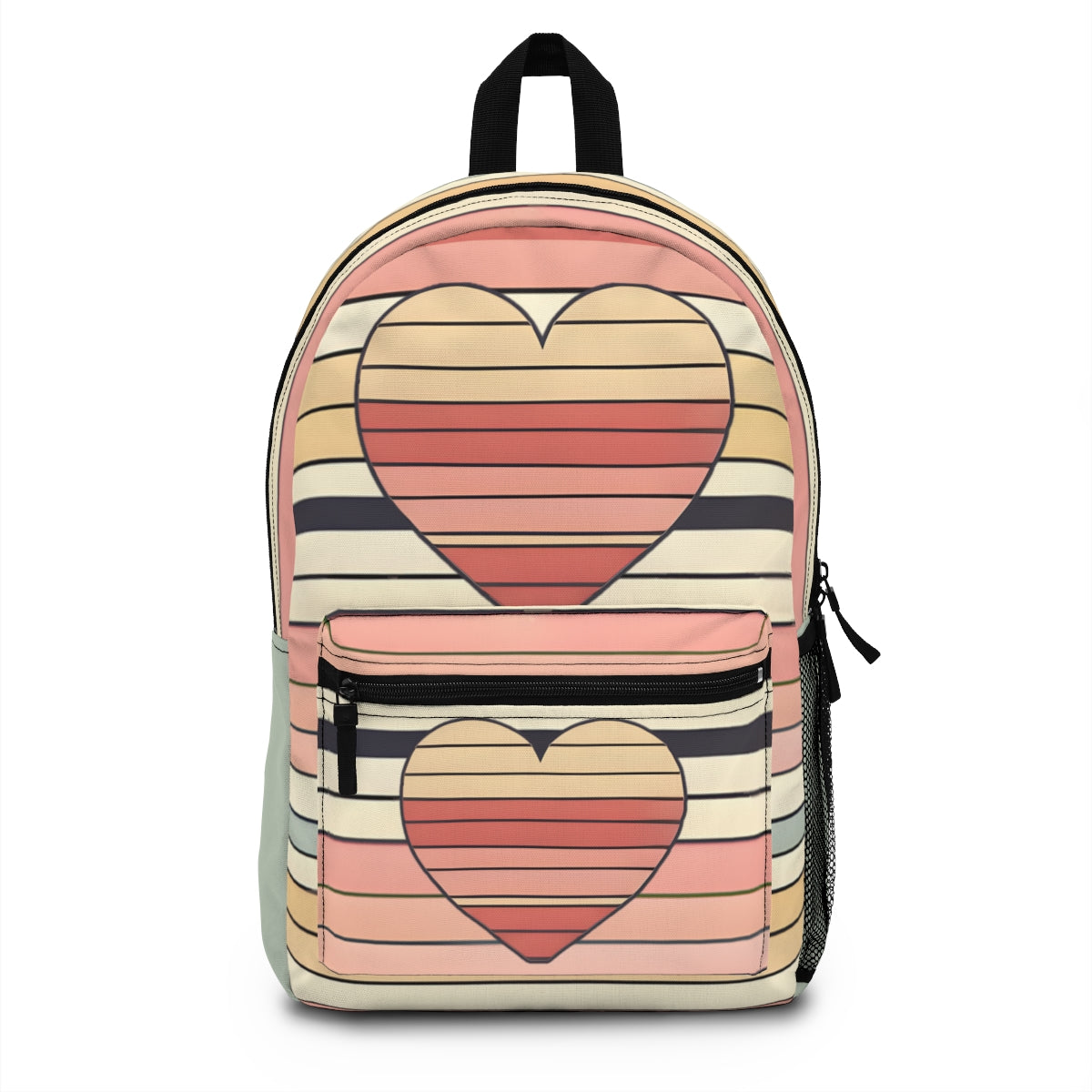 Valentine's Day Retro Heart Stripe Backpack
