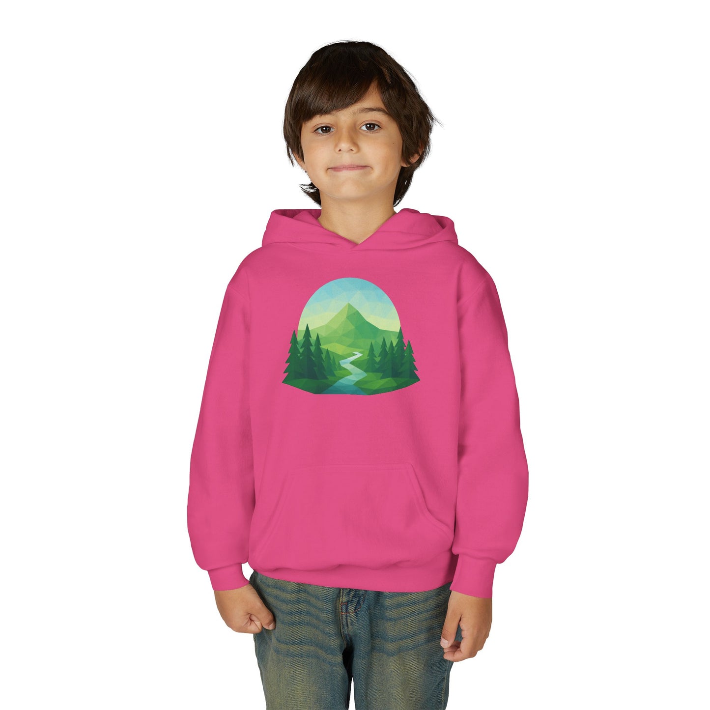 Kids Mountain Path Geometric Hoodie
