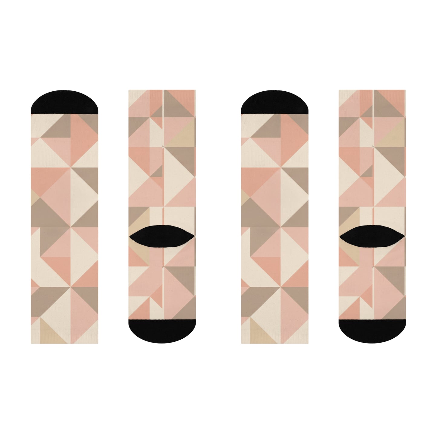 Blush Mosaic Crew Socks