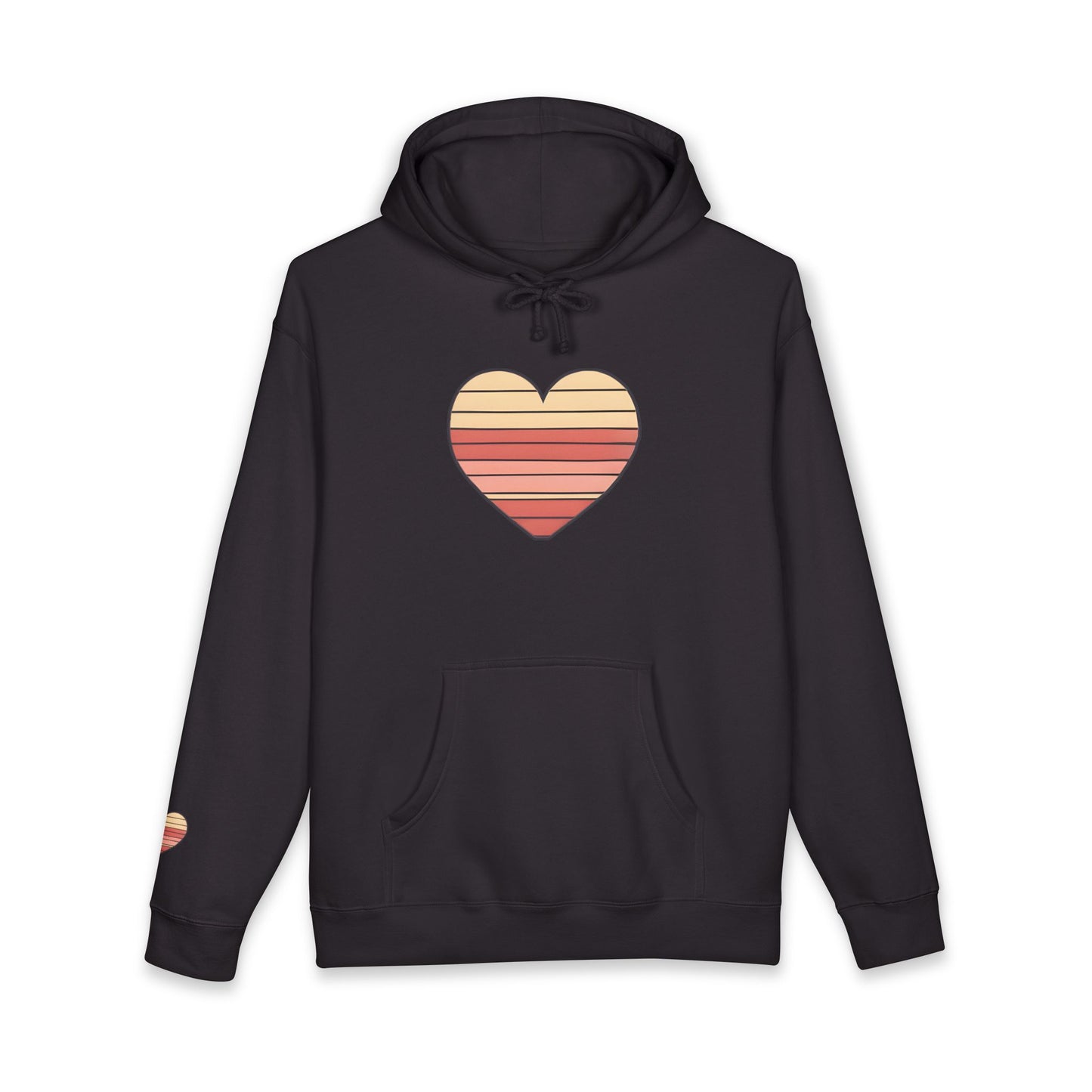 Adult Valentine's Day Retro Heart Hoodie