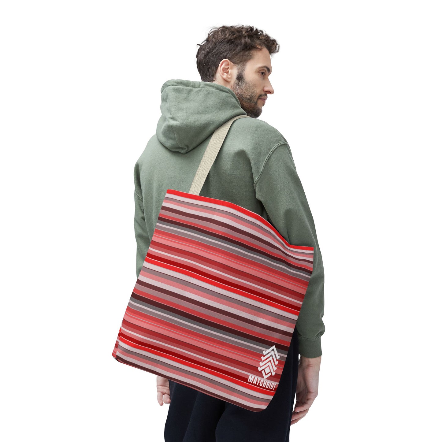 Berry Stripe Shoulder Tote