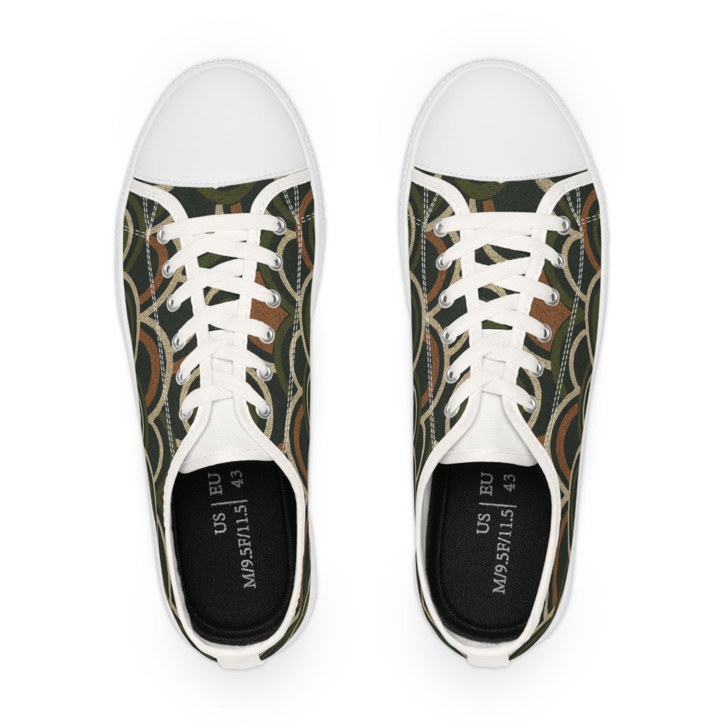 Men's Boho Deco Olive Scallop Low Top Sneakers