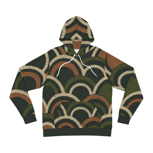 Adult Boho Deco Olive Scallop Hoodie