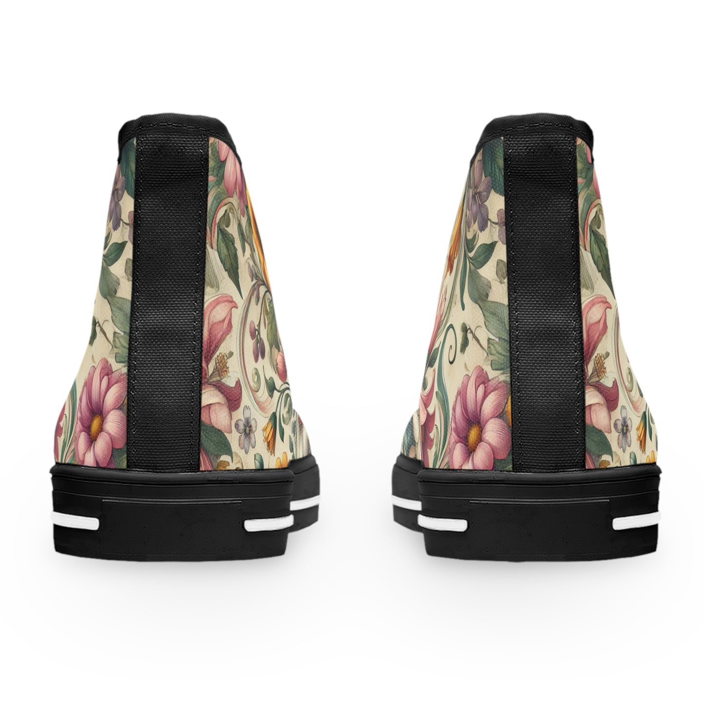 Women's Floral Vintage High-Top Sneakers