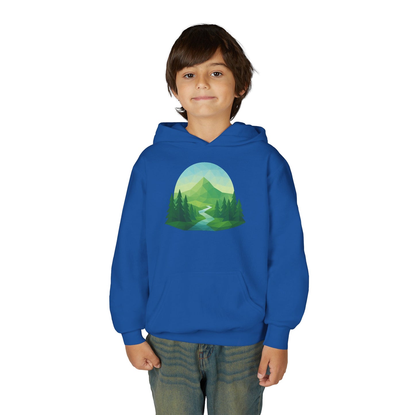 Kids Mountain Path Geometric Hoodie
