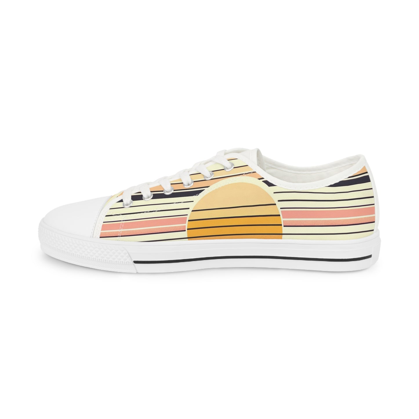 Men's Retro Sunset Stripe Low-Top Canvas Sneakers