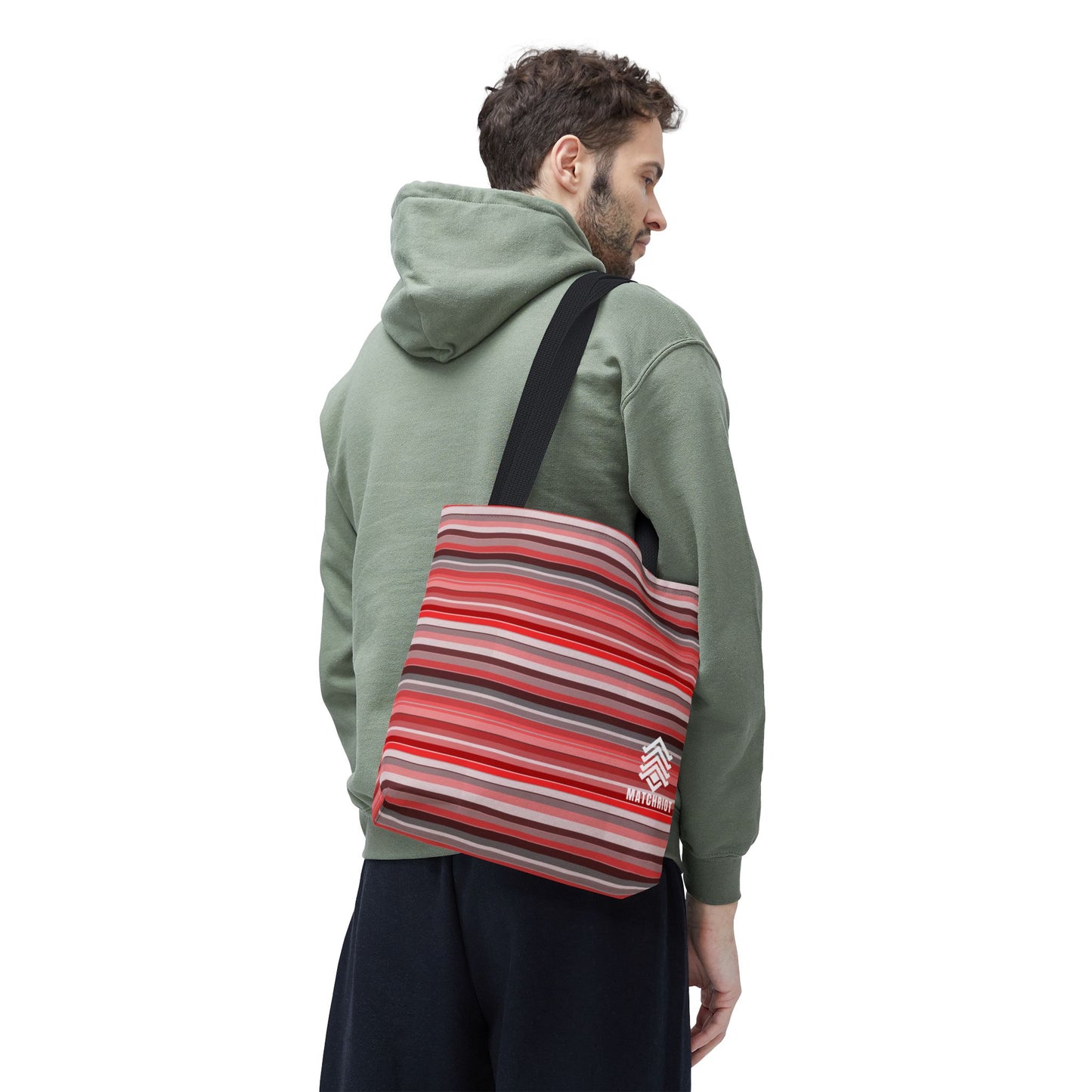 Berry Stripe Shoulder Tote