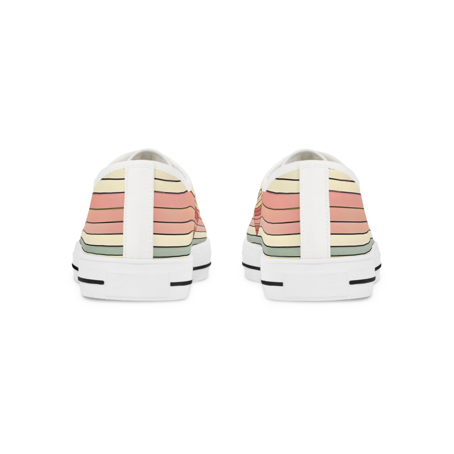 Men's Valentine's Day Retro Heart Stripe Low Top Sneakers