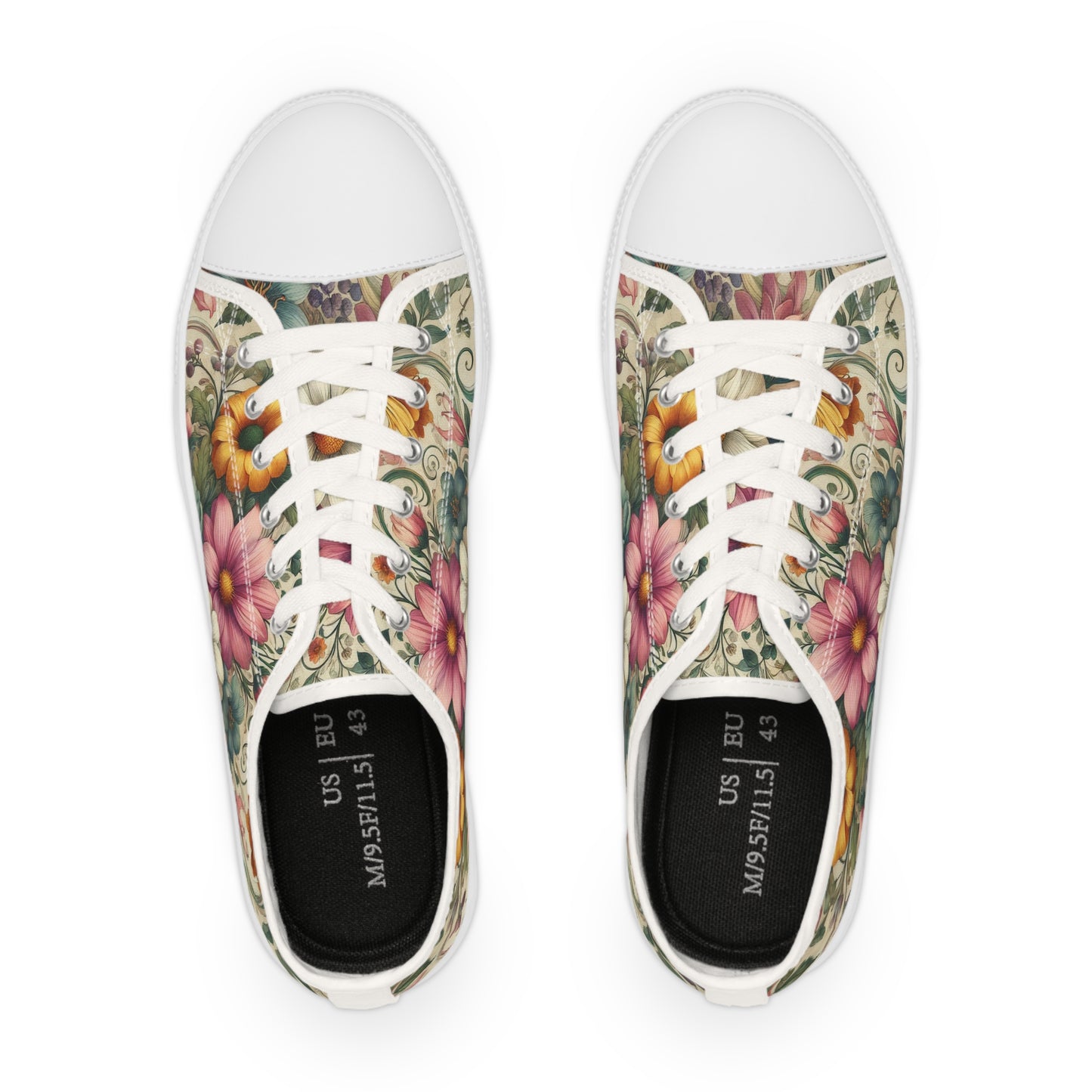 Men's Floral Vintage Low-Top Sneakers