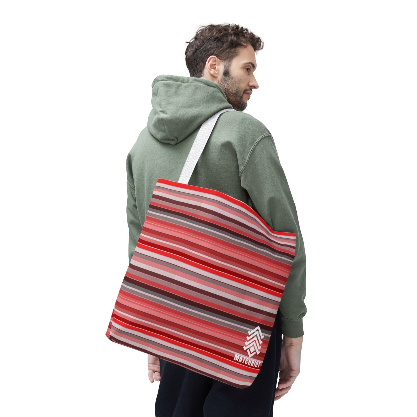 Berry Stripe Shoulder Tote