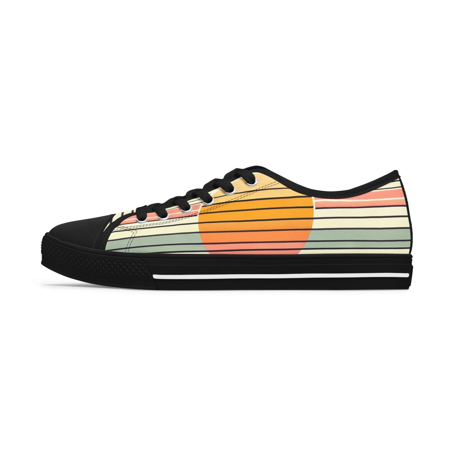 Women's Retro Sunset Striped  Low Top Sneakers