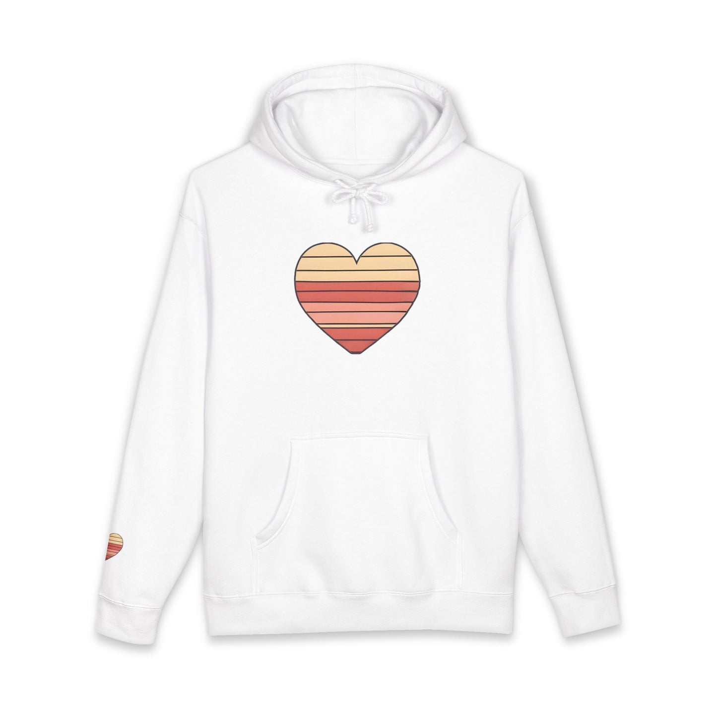 Adult Valentine's Day Retro Heart Hoodie