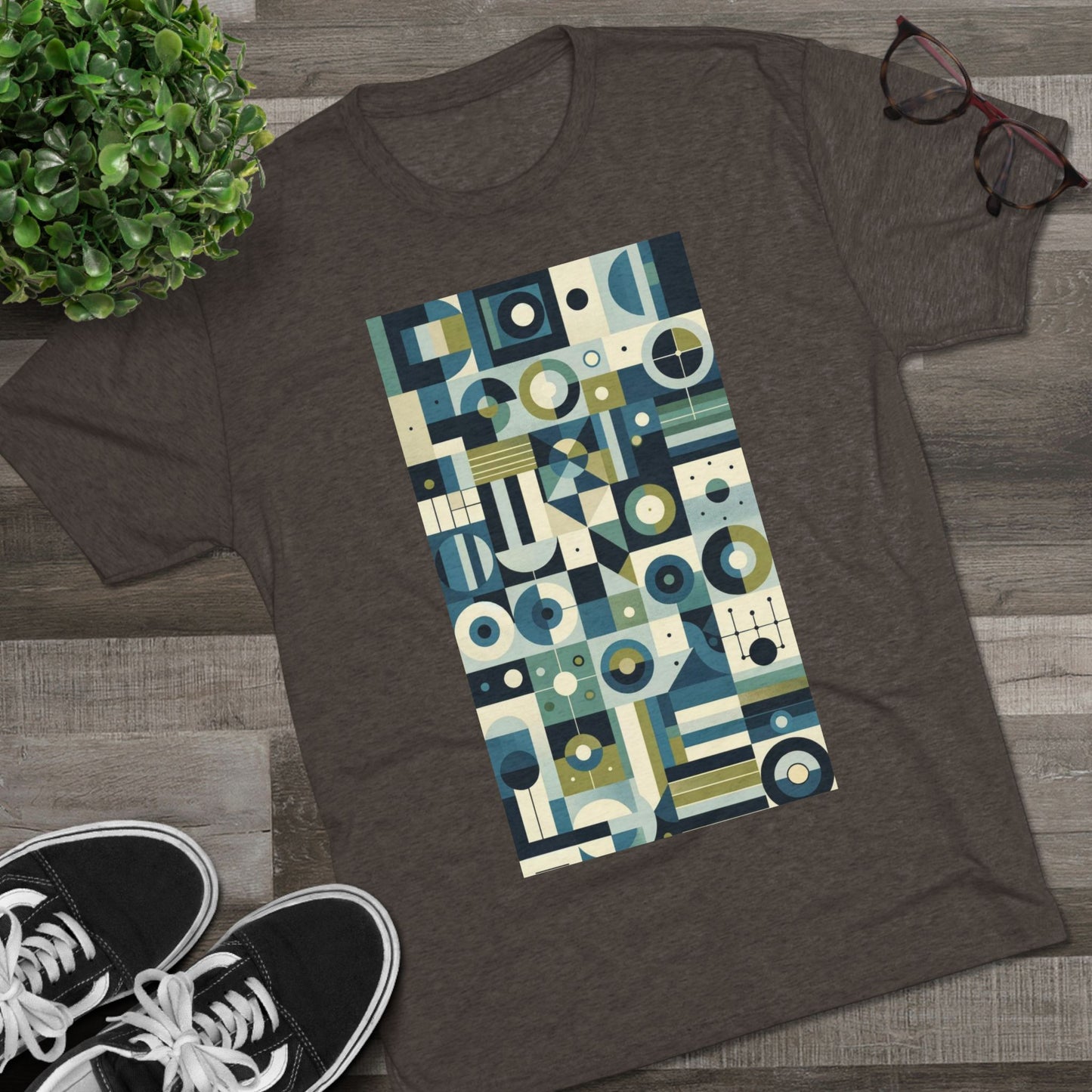 Adult Geometric Blue Print T-Shirt