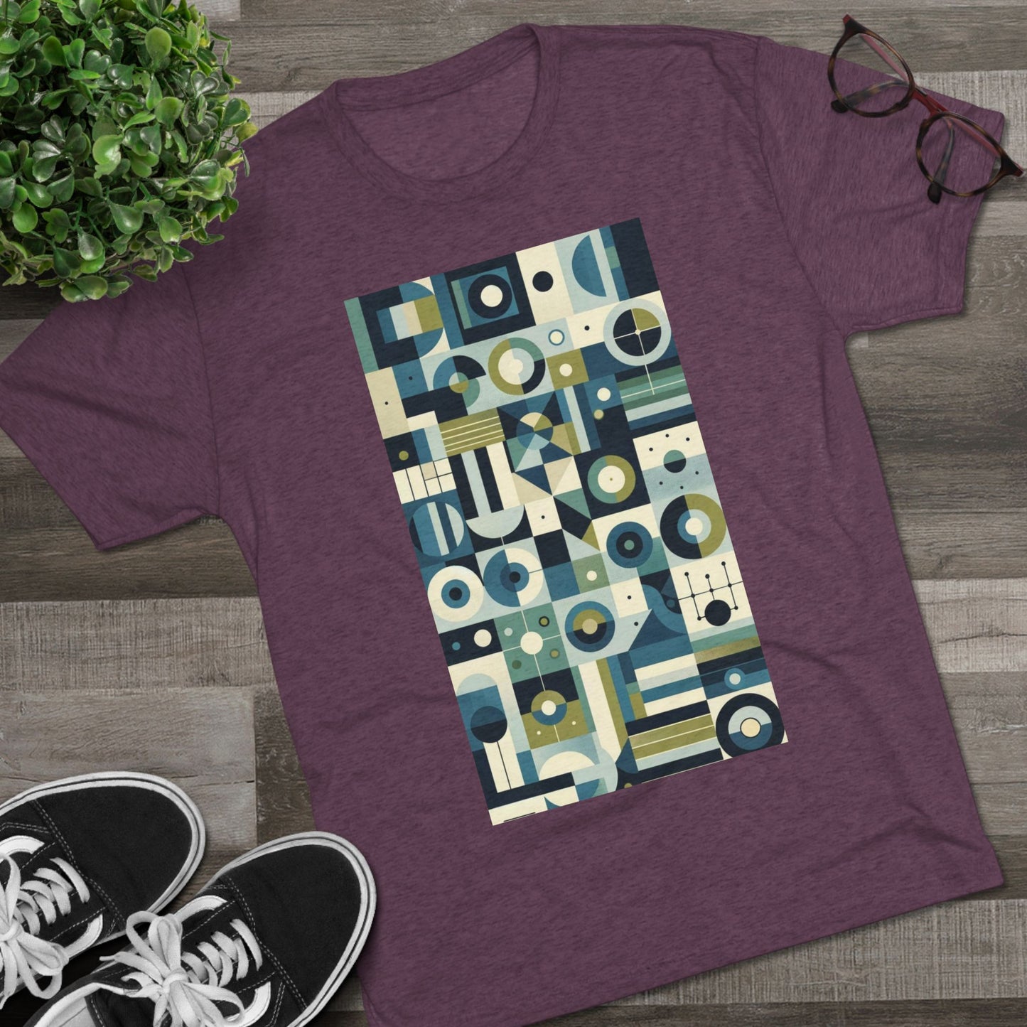 Adult Geometric Blue Print T-Shirt
