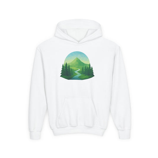 Kids Mountain Path Geometric Hoodie