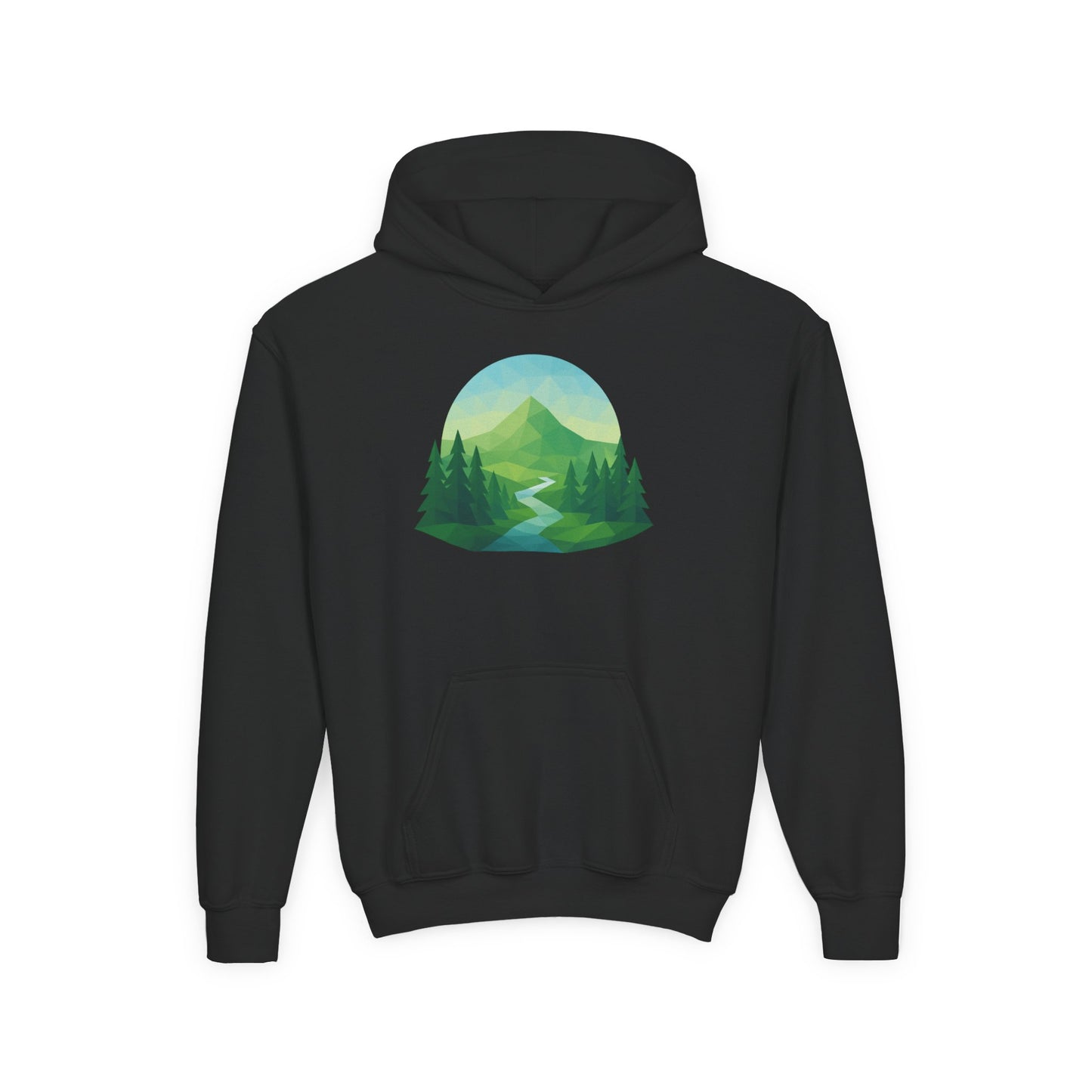 Kids Mountain Path Geometric Hoodie