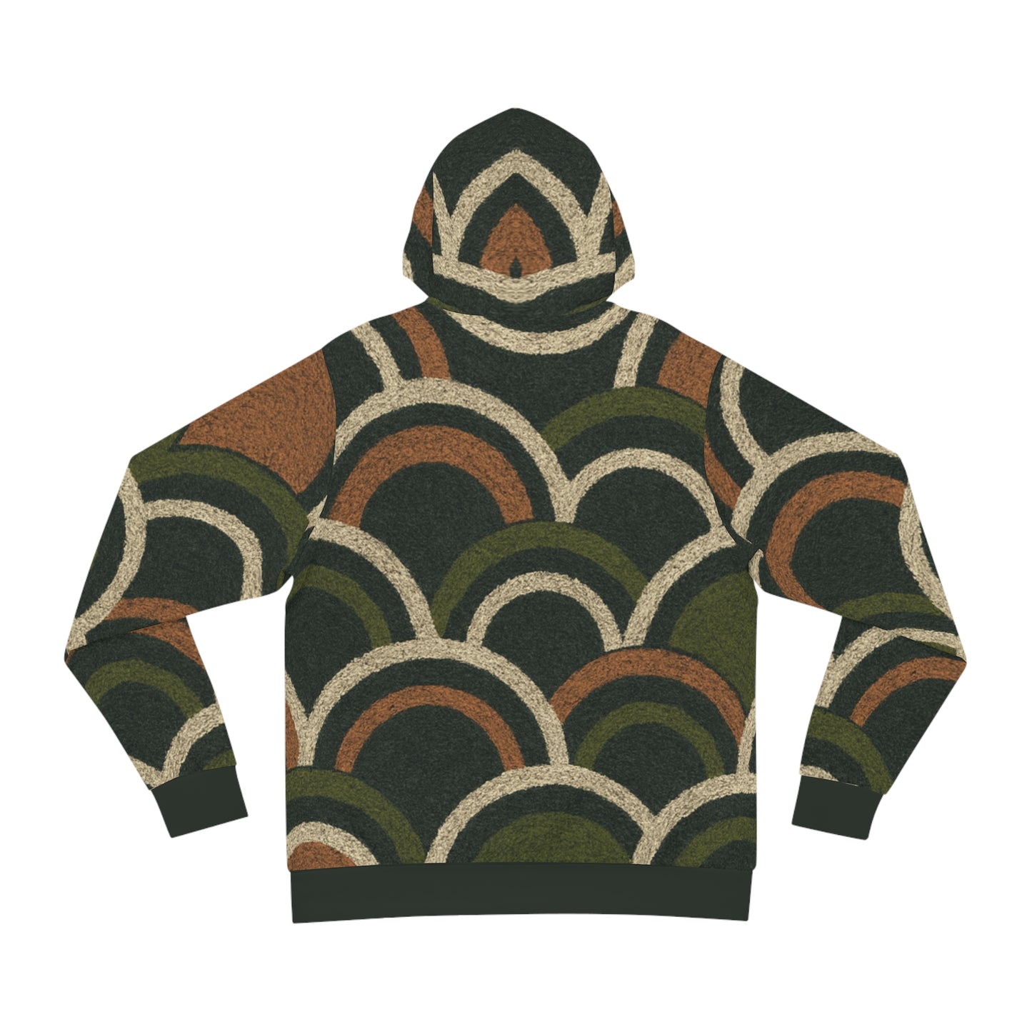 Adult Boho Deco Olive Scallop Hoodie