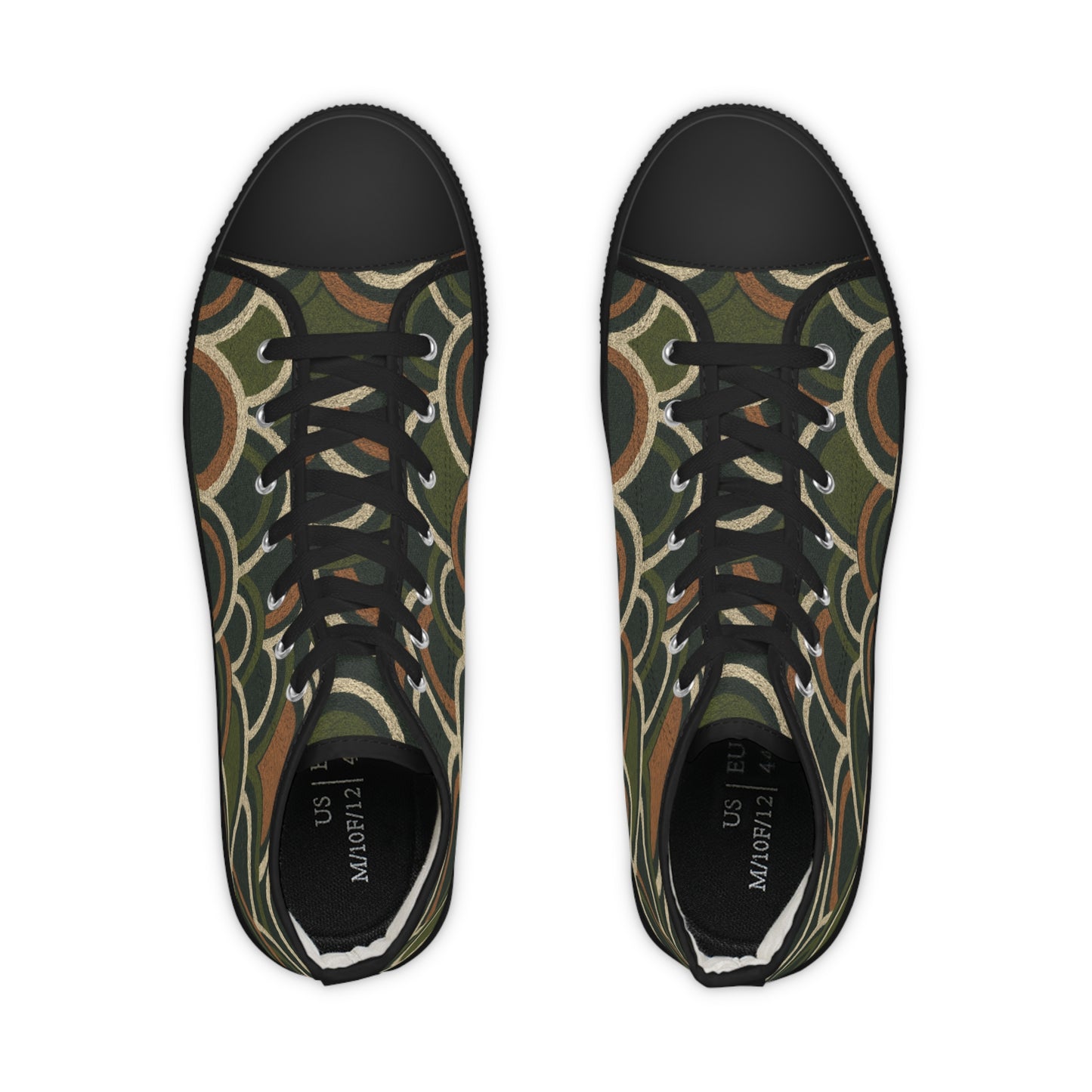 Men's Boho Deco Olive Scallop High Top Sneakers