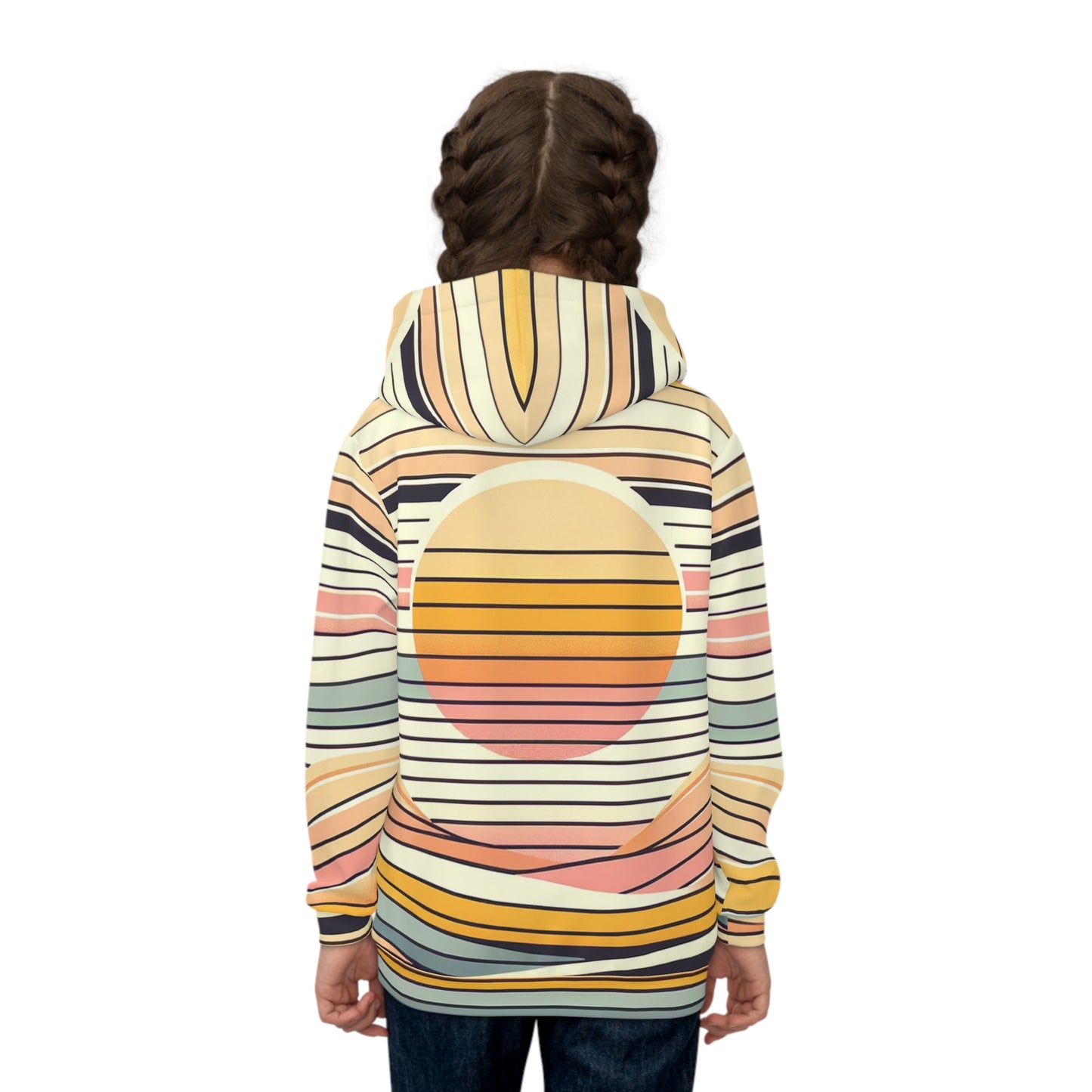 Kids Retro Sunset Stripes Hoodie