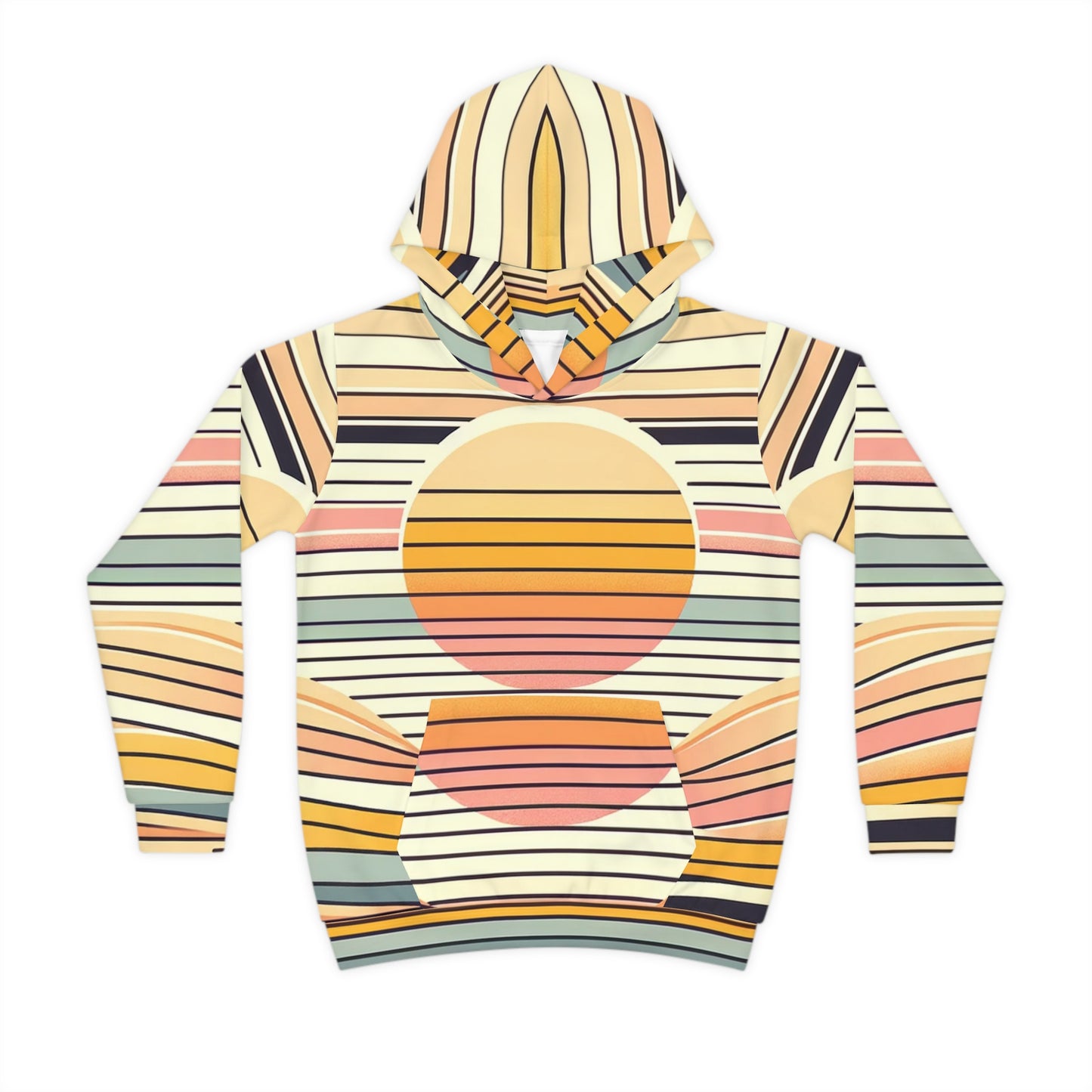 Kids Retro Sunset Stripes Hoodie