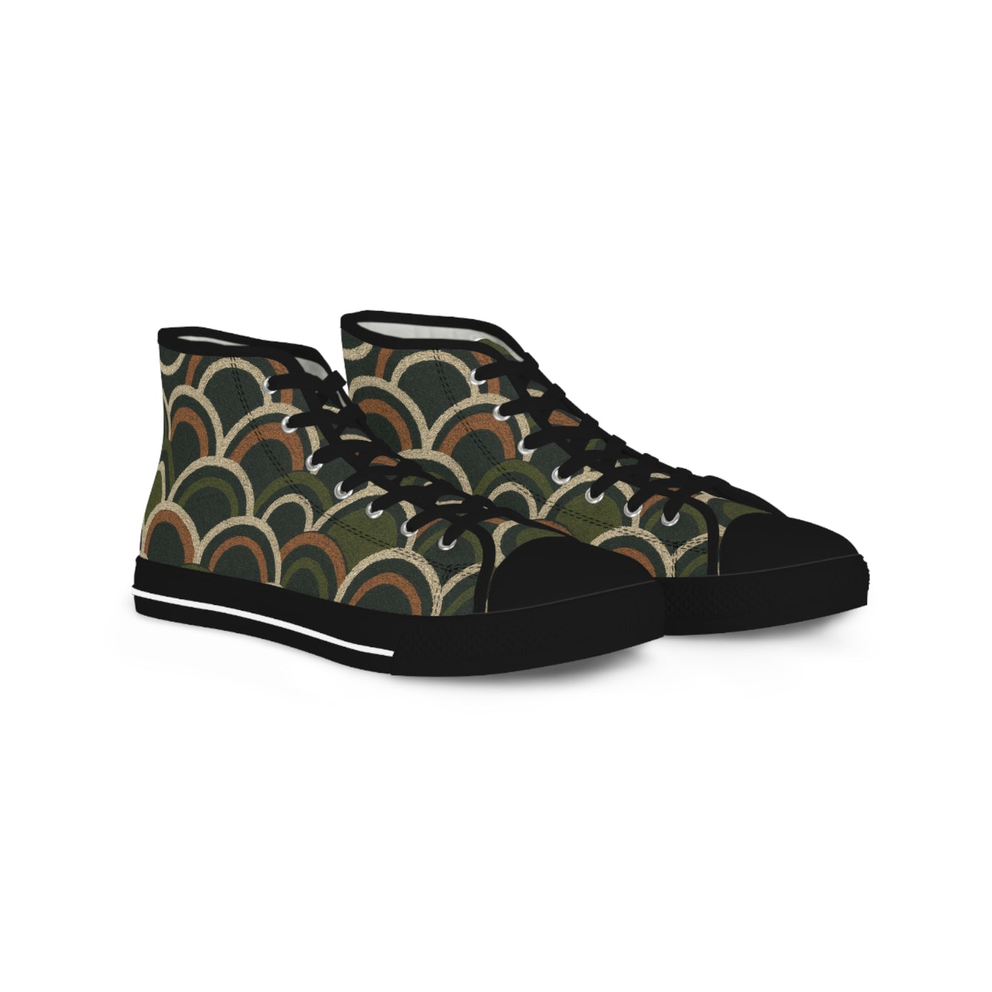 Men's Boho Deco Olive Scallop High Top Sneakers