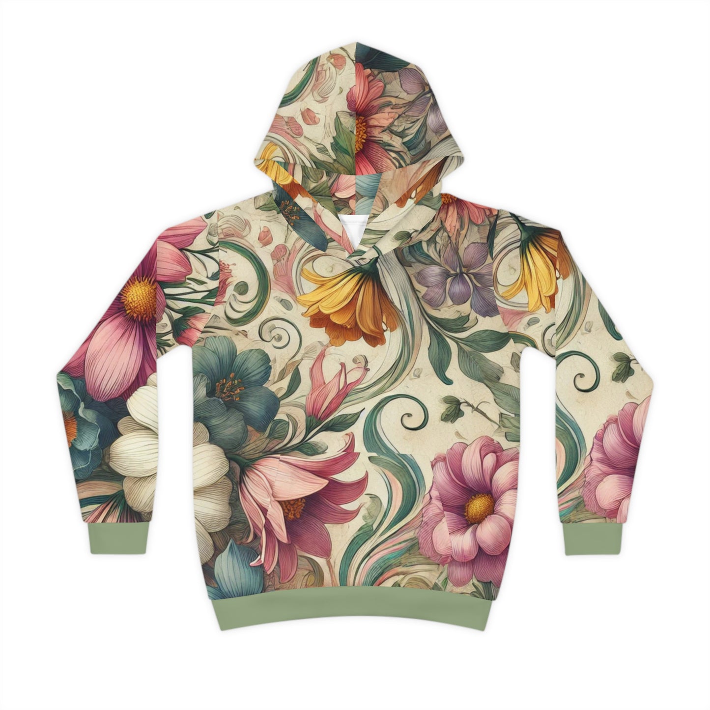 Kids Floral Vintage Hoodie