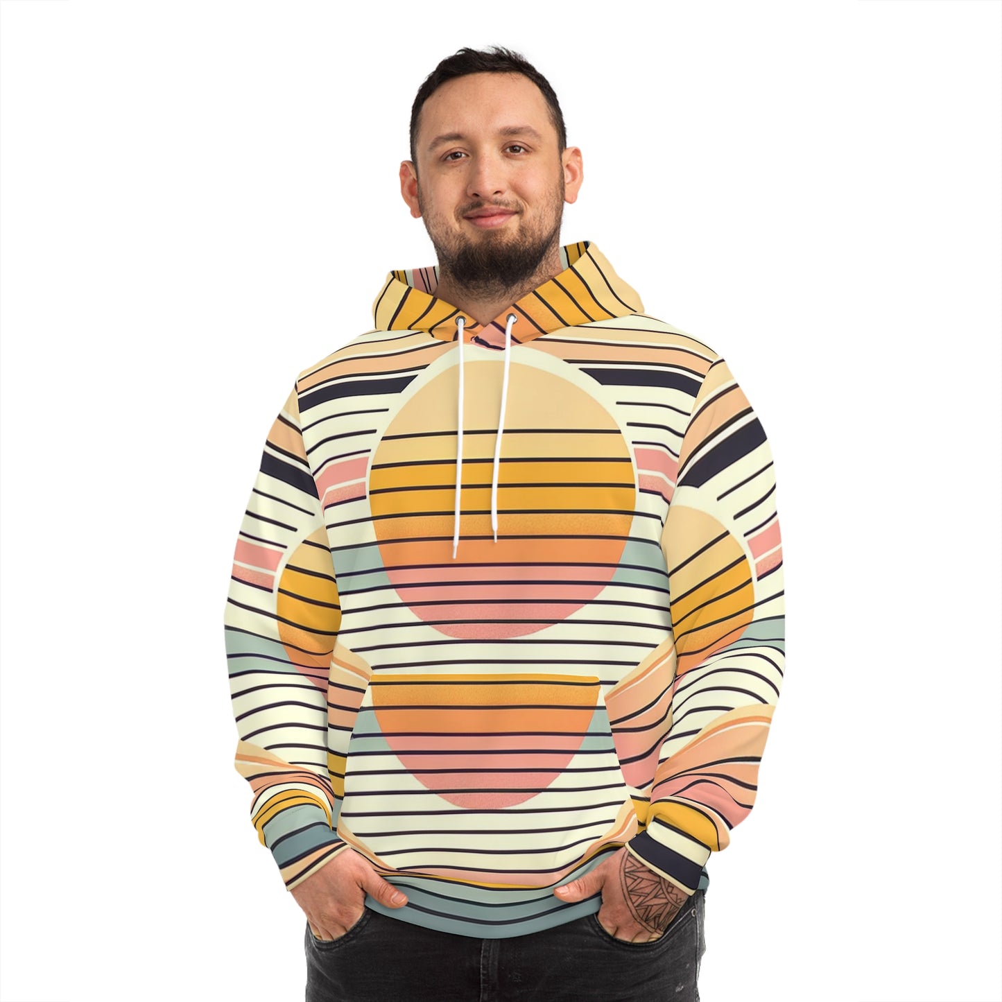 Adult Retro Sunset Stripe Hoodie