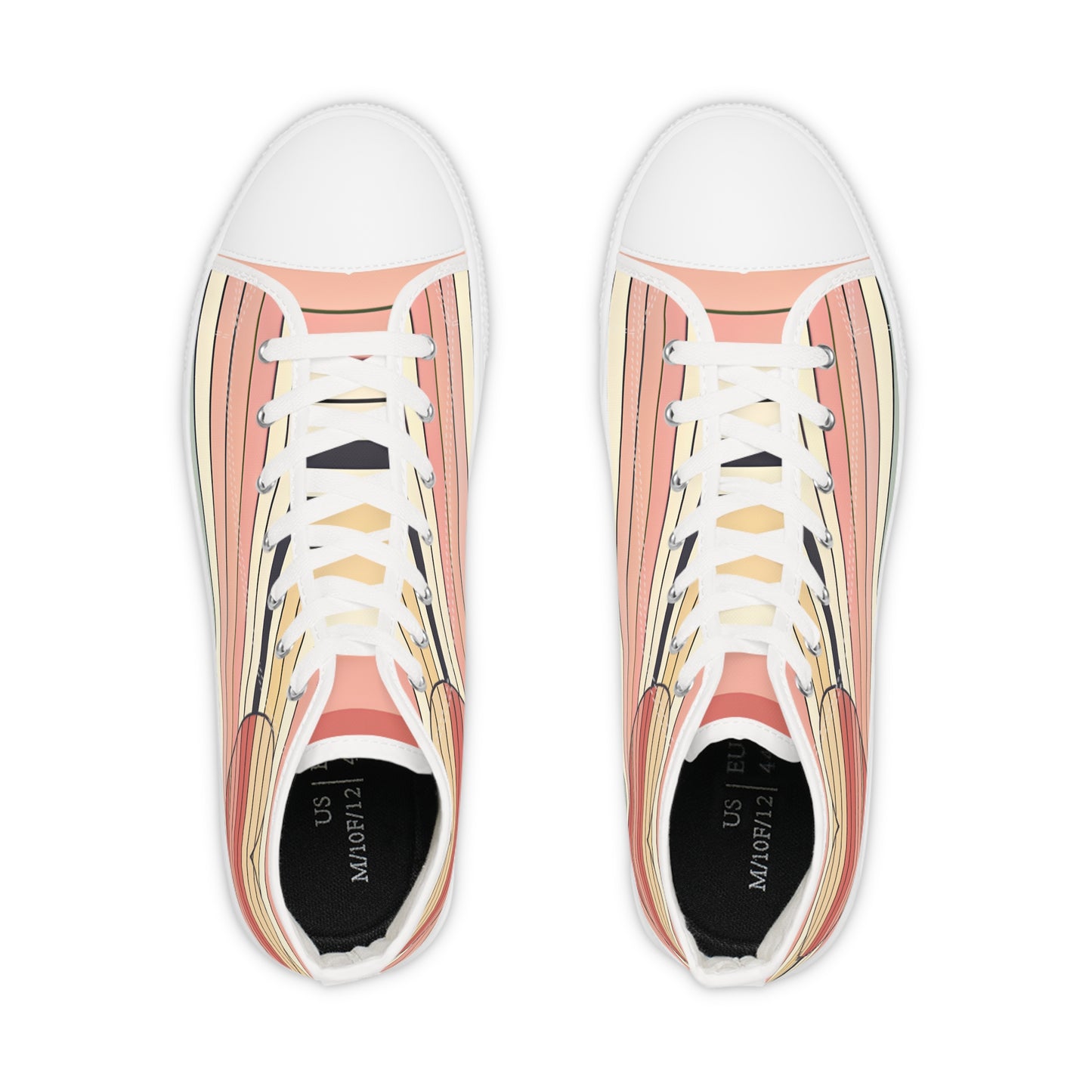 Men's Valentine's Day Retro Heart Stripe High Top Sneakers