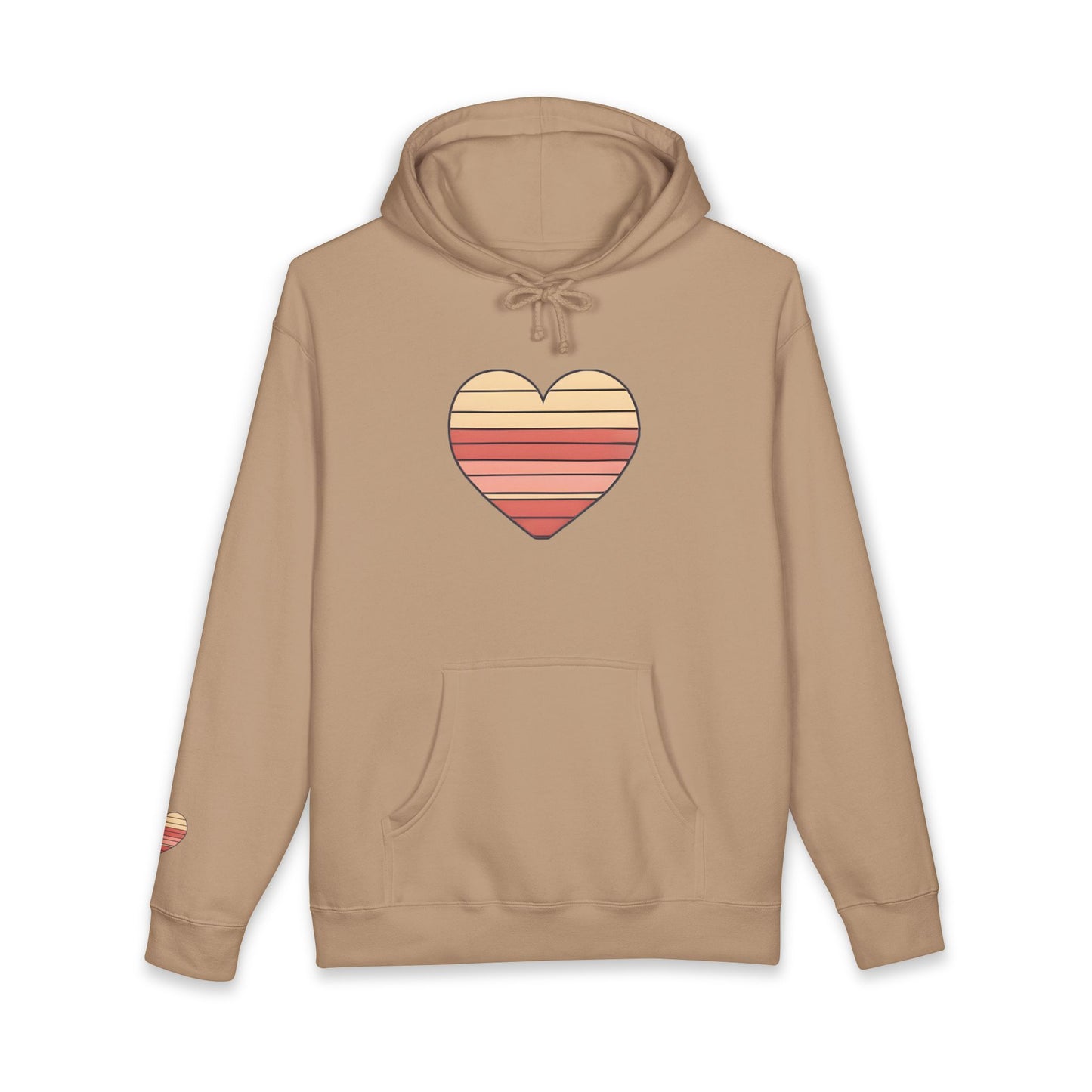 Adult Valentine's Day Retro Heart Hoodie