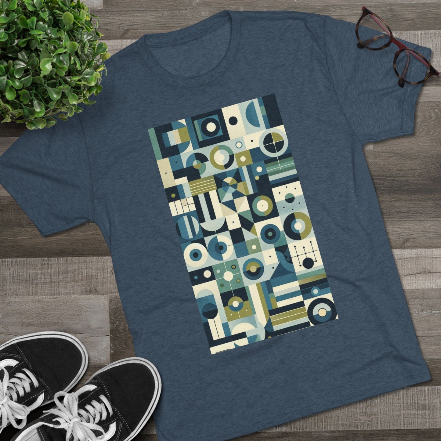 Adult Geometric Blue Print T-Shirt