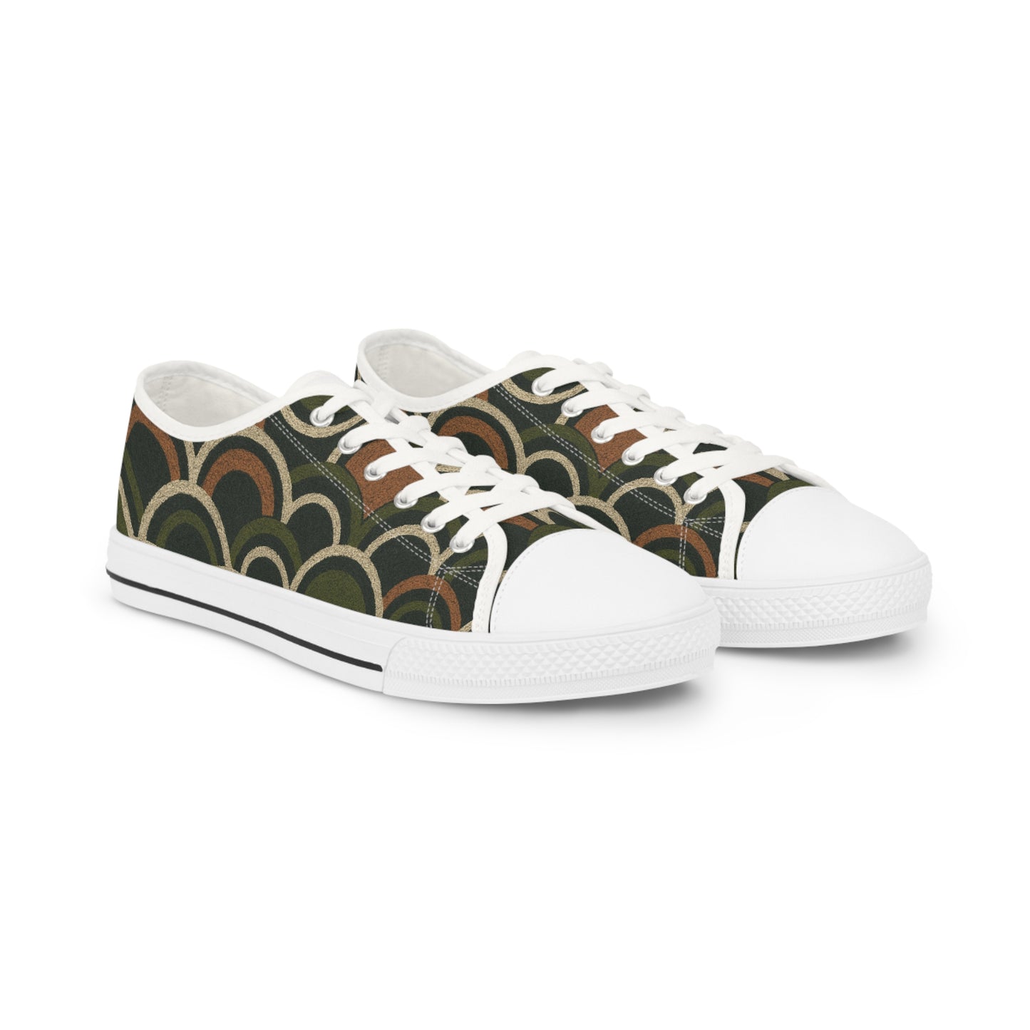 Men's Boho Deco Olive Scallop Low Top Sneakers