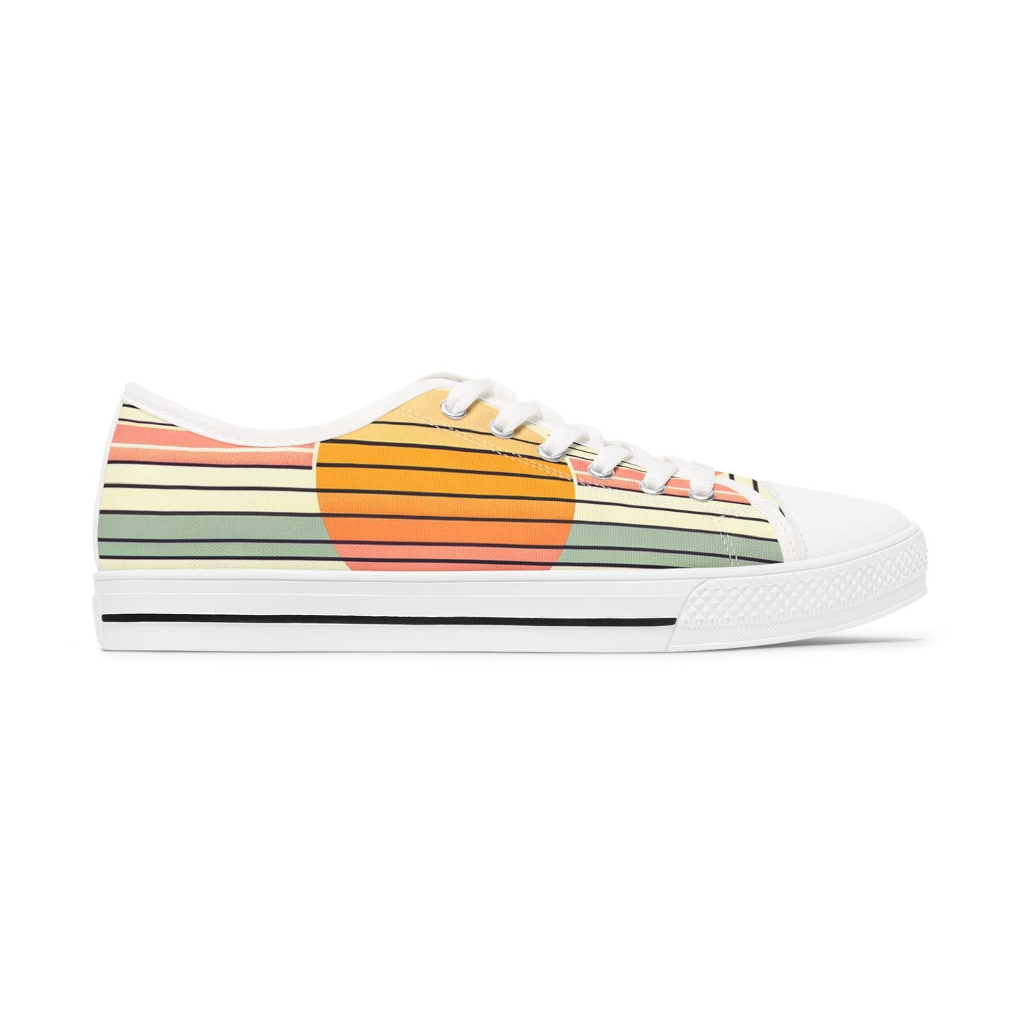 Women's Retro Sunset Striped  Low Top Sneakers