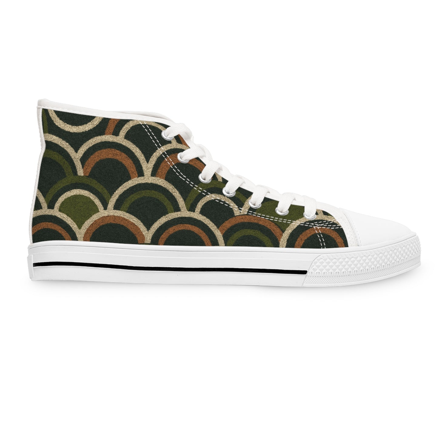 Women's Boho Deco Olive Scallop High Top Sneakers