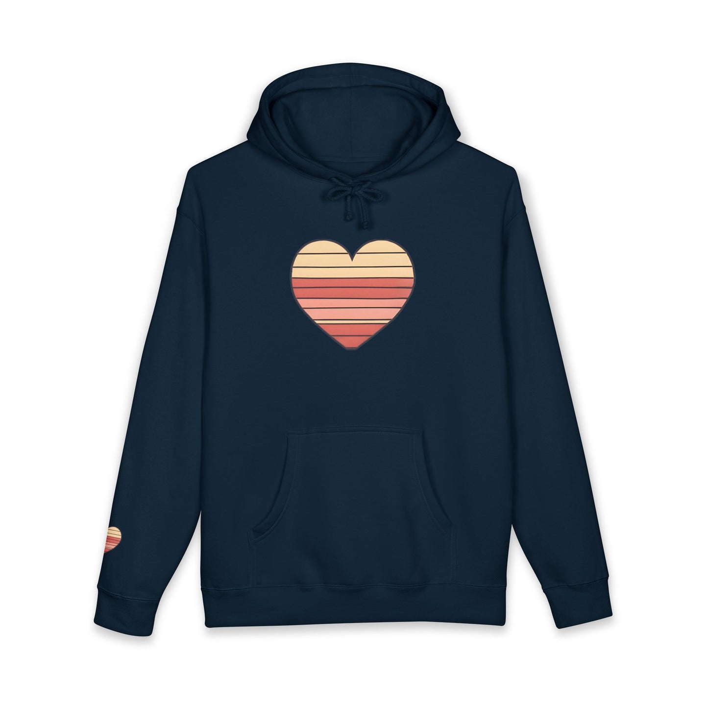 Adult Valentine's Day Retro Heart Hoodie