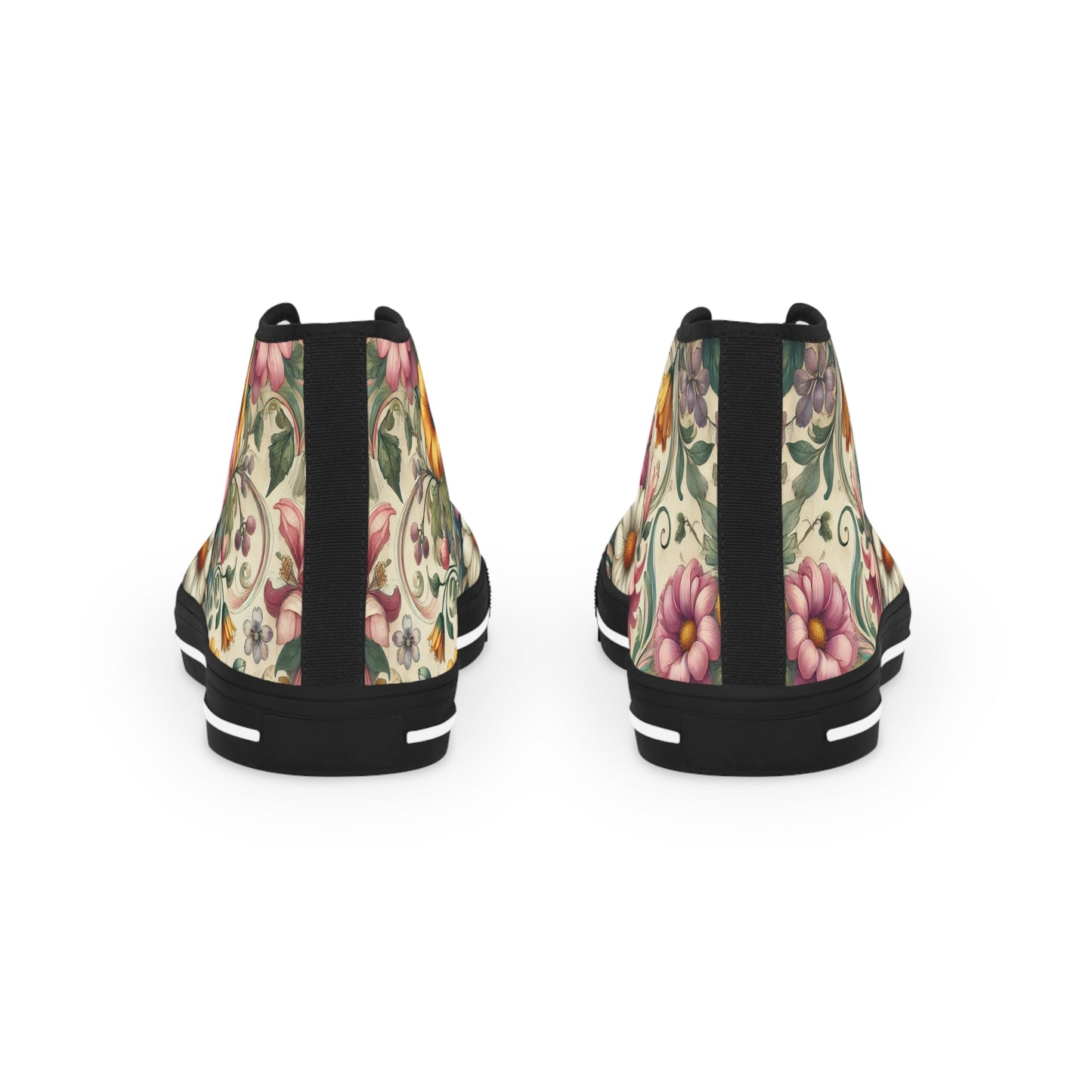 Men's Floral Vintage High Top Sneakers