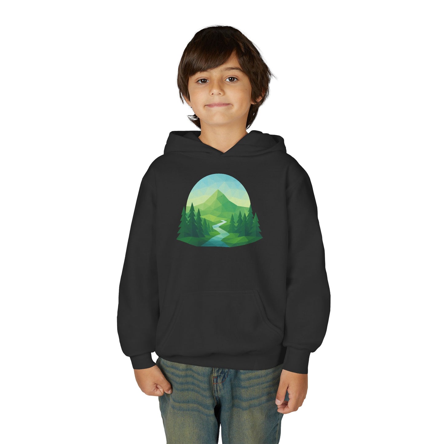 Kids Mountain Path Geometric Hoodie