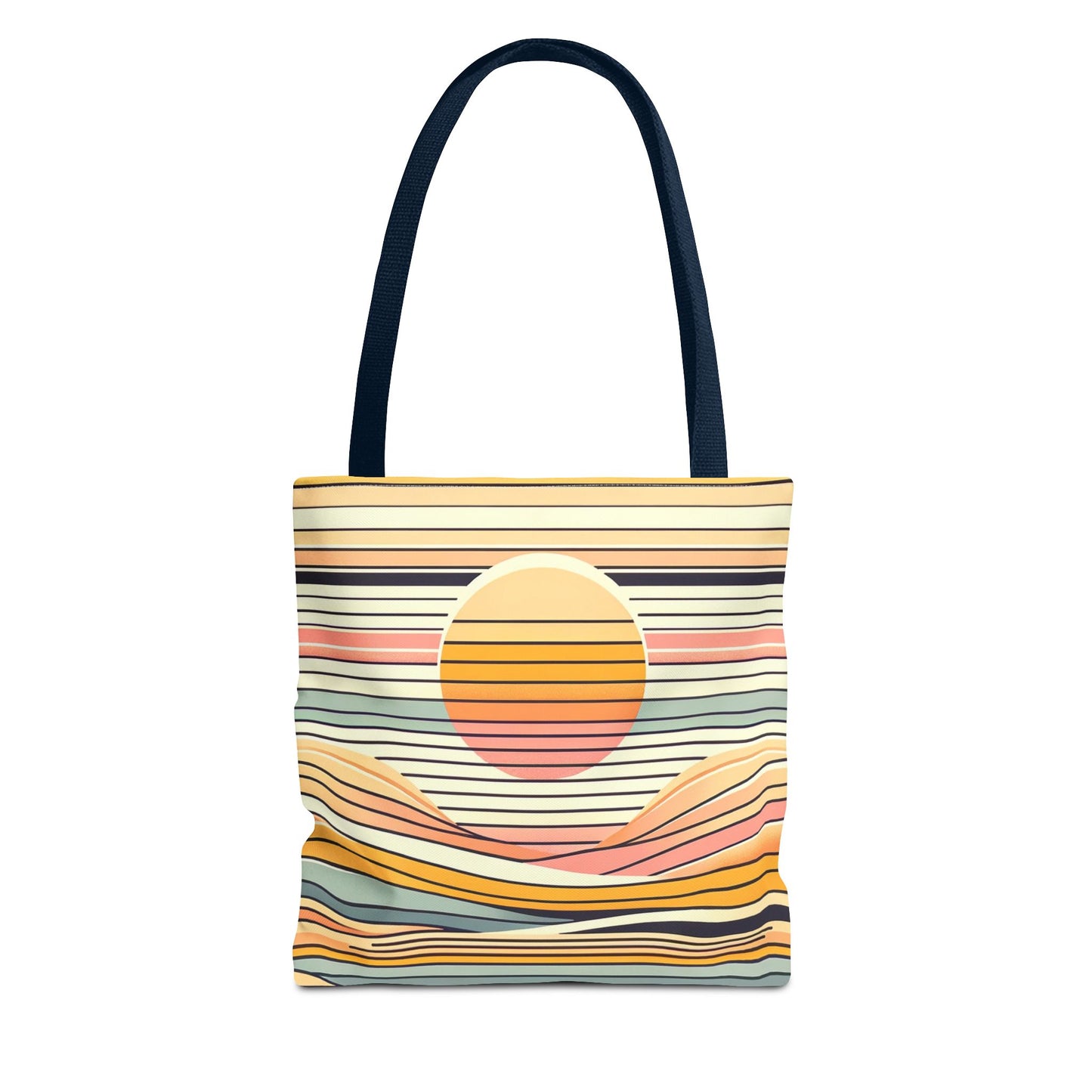 Retro Sunset Stripe Shoulder Tote