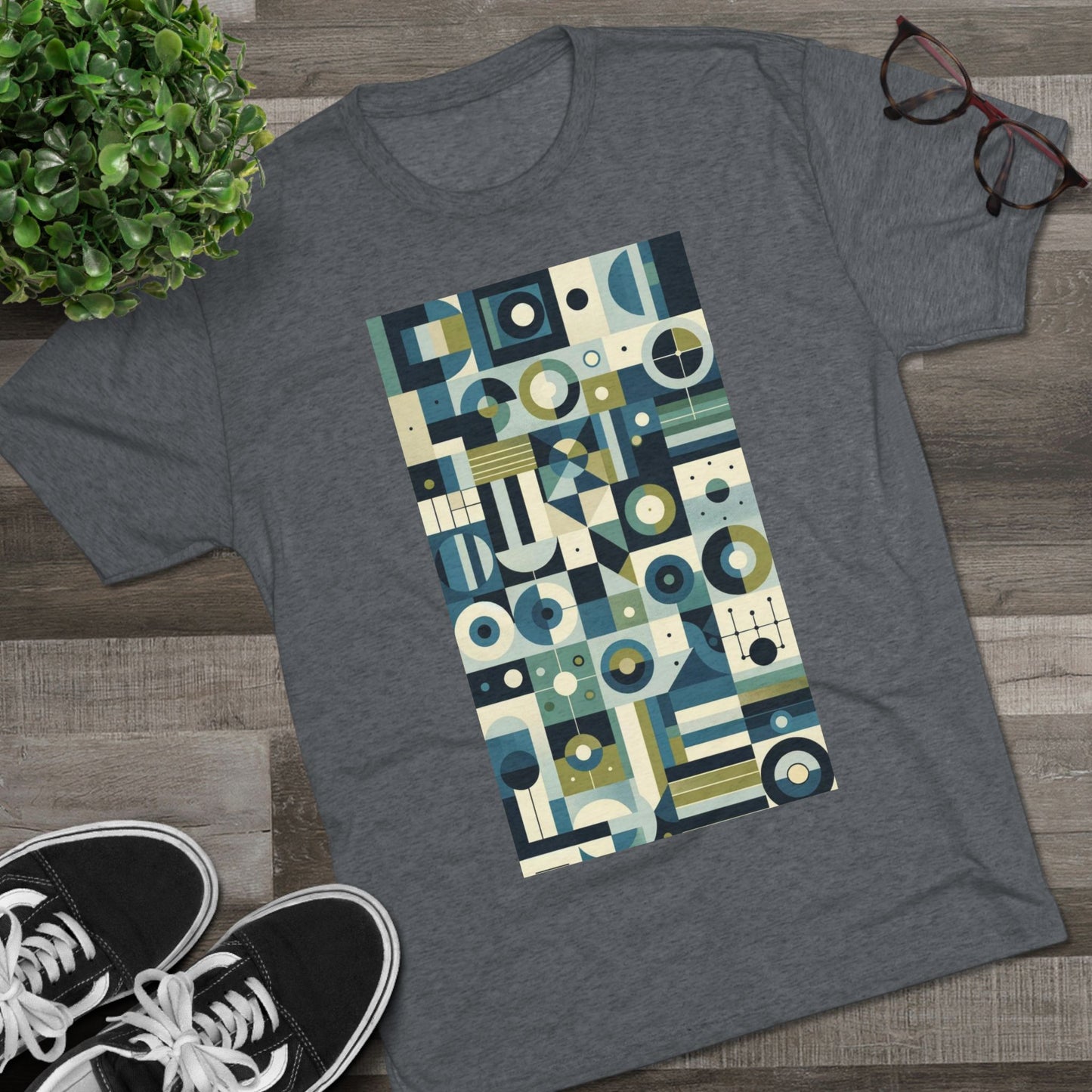 Adult Geometric Blue Print T-Shirt